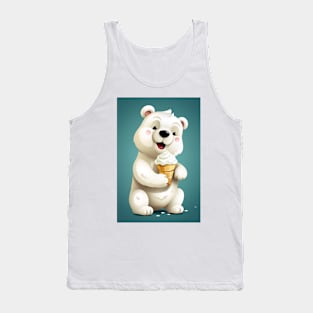 Cute Polar Bear Eating A Ice Cream Tank Top